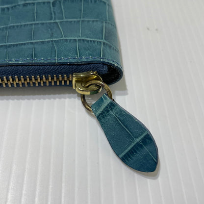 【中古品】【メンズ】 IL BISONTE イルビゾンテ CROC EMBOSSED CRUTCH BAG クロコ エンボス クラッチバッグ カバン クロコ型押し 188-261009-yo-08-teih カラー：ターコイズ系 万代Net店
