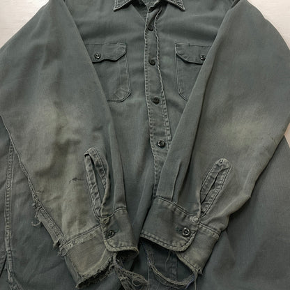 【現状渡し品】【メンズ】 OLD KENTUCKY オールド ケンタッキー 50’s-60’s VINTAGE WORK SHIRT 50～60年代 ヴィンテージ ワーク シャツ 長袖 トップス 145-261004-sa-15-teih サイズ：不明 カラー：カーキ 万代Net店