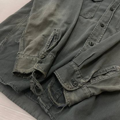 【現状渡し品】【メンズ】 OLD KENTUCKY オールド ケンタッキー 50’s-60’s VINTAGE WORK SHIRT 50～60年代 ヴィンテージ ワーク シャツ 長袖 トップス 145-261004-sa-15-teih サイズ：不明 カラー：カーキ 万代Net店