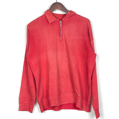 【現状渡し品】【メンズ】 UNKNOW 50’s-60's VINTAGE HALF ZIP SWEAT 50～60年代 ヴィンテージ ハーフ ジップ スウェット 長袖 トップス 145-261004-sa-17-teih サイズ：不明 カラー：レッド 万代Net店