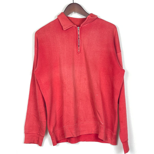 【現状渡し品】【メンズ】 UNKNOW 50’s-60's VINTAGE HALF ZIP SWEAT 50～60年代 ヴィンテージ ハーフ ジップ スウェット 長袖 トップス 145-261004-sa-17-teih サイズ：不明 カラー：レッド 万代Net店