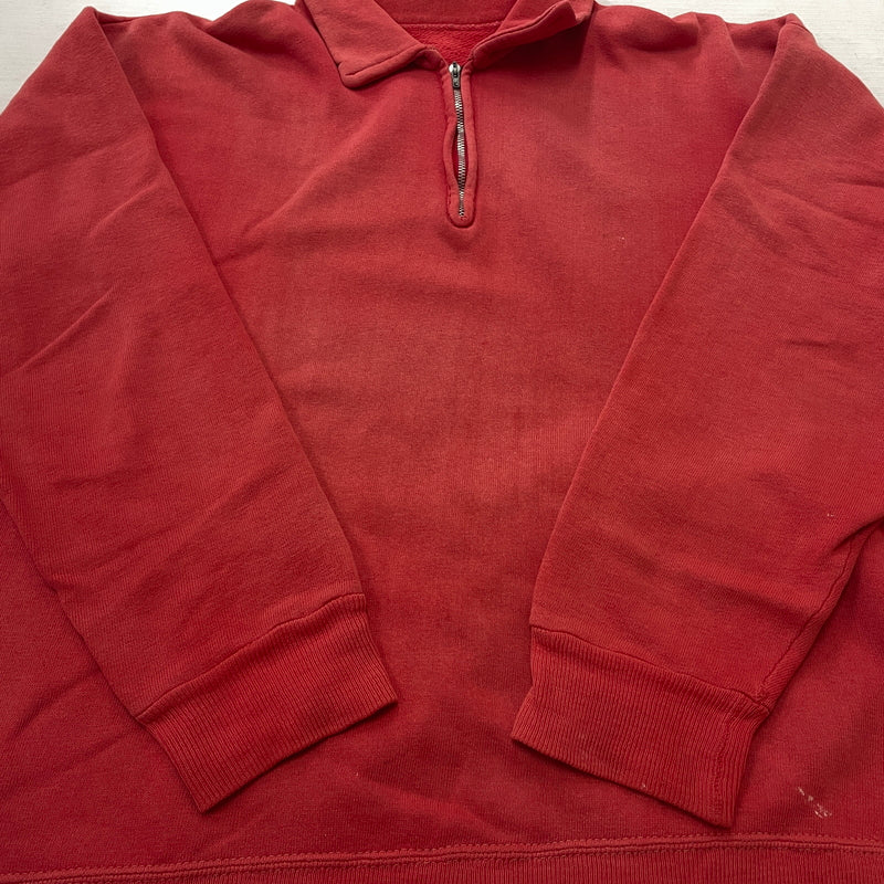 【現状渡し品】【メンズ】 UNKNOW 50’s-60's VINTAGE HALF ZIP SWEAT 50～60年代 ヴィンテージ ハーフ ジップ スウェット 長袖 トップス 145-261004-sa-17-teih サイズ：不明 カラー：レッド 万代Net店