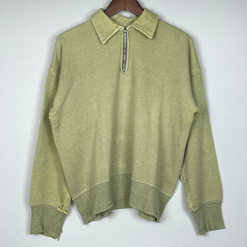 【現状渡し品】【メンズ】 UNKNOW 50’s-60’s HALF ZIP SWEAT 50～60年代 ハーフ ジップ スウェット 長袖 トップス 145-261004-sa-19-teih サイズ：不明 カラー：グリーン系 万代Net店