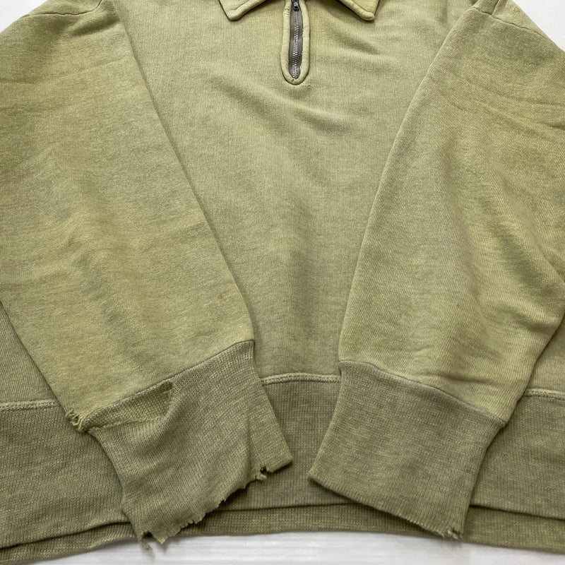 【現状渡し品】【メンズ】 UNKNOW 50’s-60’s HALF ZIP SWEAT 50～60年代 ハーフ ジップ スウェット 長袖 トップス 145-261004-sa-19-teih サイズ：不明 カラー：グリーン系 万代Net店