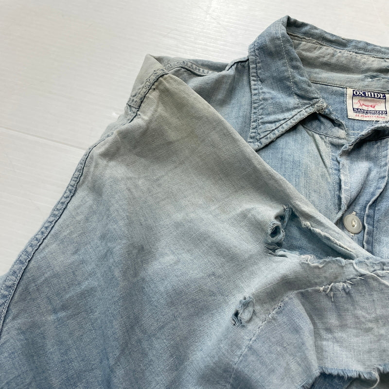 【現状渡し品】【メンズ】 OX HIDE オックスハイド JC PENNY ジェイシー ペニー 50’s VINTAGE 50年代 CHAMBRAY SHIRT ヴィンテージ シャンブレー シャツ 半袖 トップス 145-261004-sa-14-teih サイズ：不明 カラー：ブルー系 万代Net店