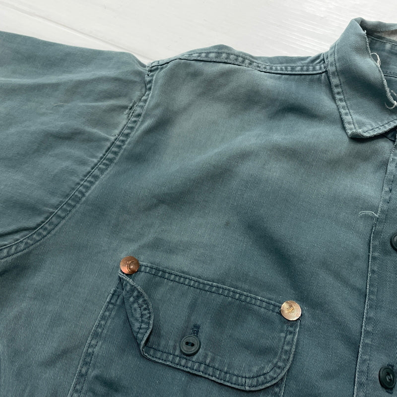 【現状渡し品】【メンズ】 OLD HICKORY オールド ヒッコリー 60’s VINTAGE WORK SHIRT 60年代 ヴィンテージ ワーク シャツ 長袖 トップス 145-261004-sa-16-teih サイズ：不明 カラー：グリーン系 万代Net店