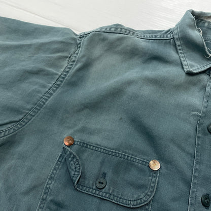 【現状渡し品】【メンズ】 OLD HICKORY オールド ヒッコリー 60’s VINTAGE WORK SHIRT 60年代 ヴィンテージ ワーク シャツ 長袖 トップス 145-261004-sa-16-teih サイズ：不明 カラー：グリーン系 万代Net店