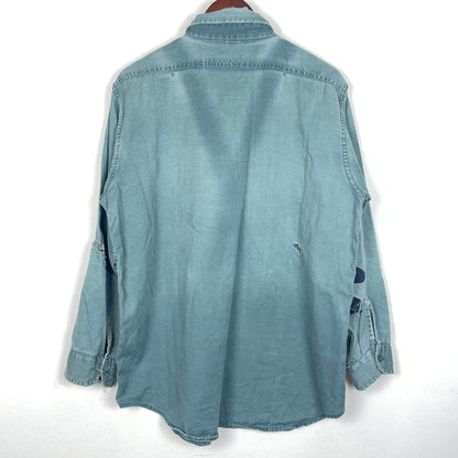 【現状渡し品】【メンズ】 OLD HICKORY オールド ヒッコリー 60’s VINTAGE WORK SHIRT 60年代 ヴィンテージ ワーク シャツ 長袖 トップス 145-261004-sa-16-teih サイズ：不明 カラー：グリーン系 万代Net店