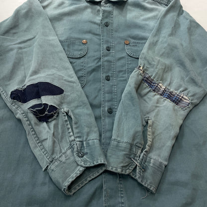【現状渡し品】【メンズ】 OLD HICKORY オールド ヒッコリー 60’s VINTAGE WORK SHIRT 60年代 ヴィンテージ ワーク シャツ 長袖 トップス 145-261004-sa-16-teih サイズ：不明 カラー：グリーン系 万代Net店