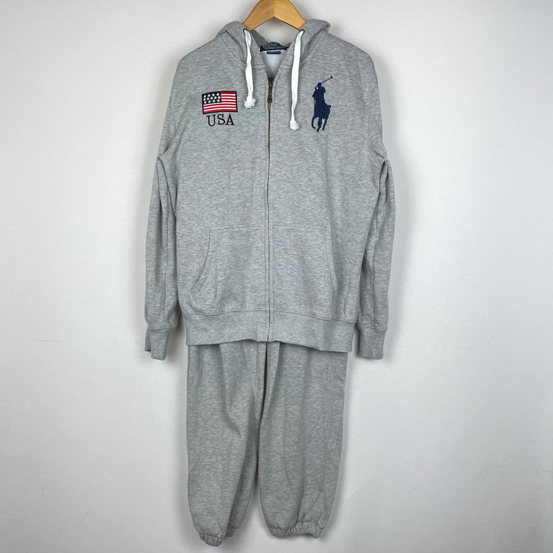 【中古品】【メンズ】 POLO RALPH LAUREN ポロ ラルフローレン USA BIG PONY SWEAT SET UP ユーエスエー ビッグ ポニー スウェット セットアップ 147-261004-sa-01-teih サイズ：XL カラー：グレー 万代Net店