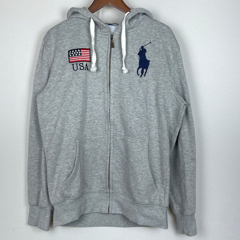 【中古品】【メンズ】 POLO RALPH LAUREN ポロ ラルフローレン USA BIG PONY SWEAT SET UP ユーエスエー ビッグ ポニー スウェット セットアップ 147-261004-sa-01-teih サイズ：XL カラー：グレー 万代Net店