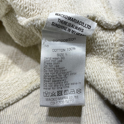 【中古品】【メンズ】 WACKO MARIA ワコマリア TWO-TONE WASHED HEAVY WEIGHT PULLOVER HOODIE "TYPE-1" ツートーン ウォッシュド ヘビーウェイト プルオーバー フーディ 長袖 トップス 140-261005-yo-13-teih サイズ：L カラー：アイボリー 万代Net店