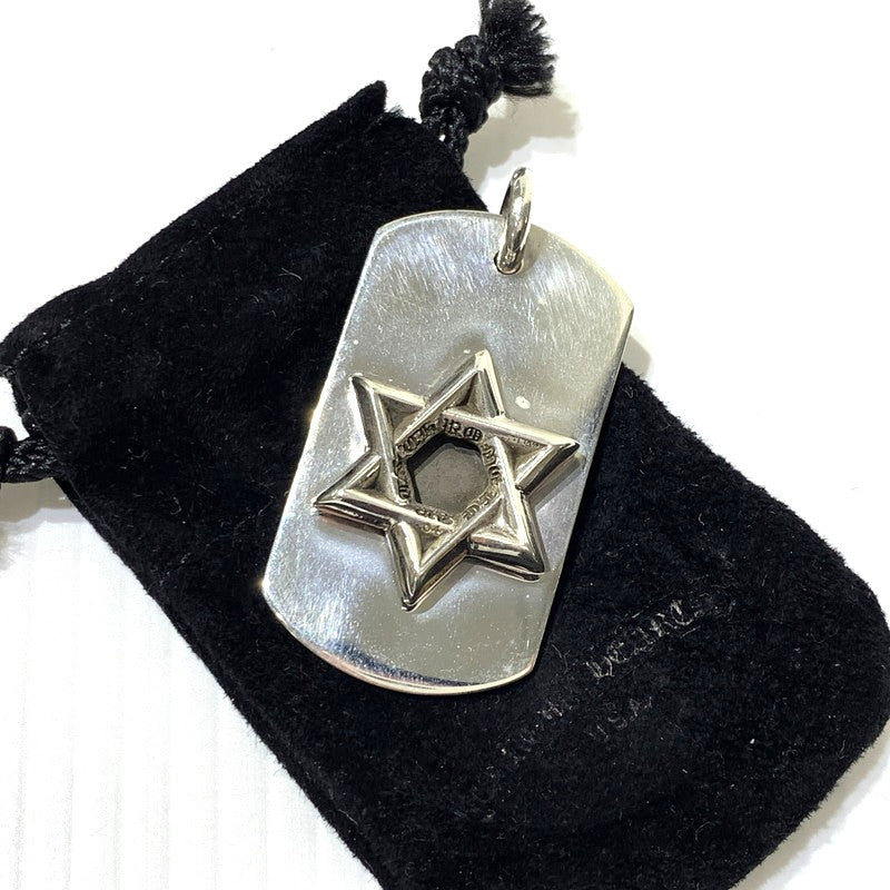 【中古品】【メンズ】 CHROME HEARTS クロムハーツ DOG TAG STAR OF DAVID ドッグタグ スター オブ ダビデ ペンダントトップ アクセサリー 925 190-261027-ko-08-teih カラー：シルバー 万代Net店