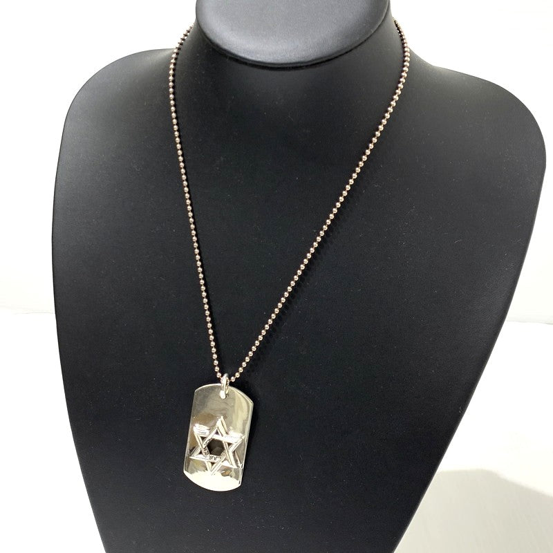 【中古品】【メンズ】 CHROME HEARTS クロムハーツ DOG TAG STAR OF DAVID ドッグタグ スター オブ ダビデ ペンダントトップ アクセサリー 925 190-261027-ko-08-teih カラー：シルバー 万代Net店