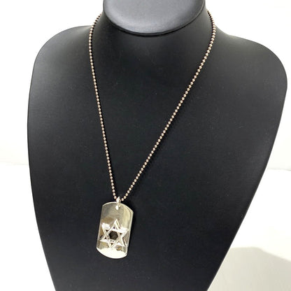【中古品】【メンズ】 CHROME HEARTS クロムハーツ DOG TAG STAR OF DAVID ドッグタグ スター オブ ダビデ ペンダントトップ アクセサリー 925 190-261027-ko-08-teih カラー：シルバー 万代Net店