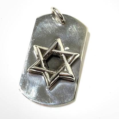 【中古品】【メンズ】 CHROME HEARTS クロムハーツ DOG TAG STAR OF DAVID ドッグタグ スター オブ ダビデ ペンダントトップ アクセサリー 925 190-261027-ko-08-teih カラー：シルバー 万代Net店