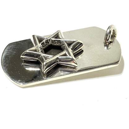 【中古品】【メンズ】 CHROME HEARTS クロムハーツ DOG TAG STAR OF DAVID ドッグタグ スター オブ ダビデ ペンダントトップ アクセサリー 925 190-261027-ko-08-teih カラー：シルバー 万代Net店