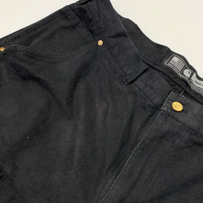 【現状渡し品】【メンズ】 Carhartt カーハート DOUBLE KNEE WORK PANTS B01-BRN ダブルニー ワークパンツ ボトムス ルーズフィット 156-261006-ko-27-teih サイズ：36 カラー：ブラック 万代Net店