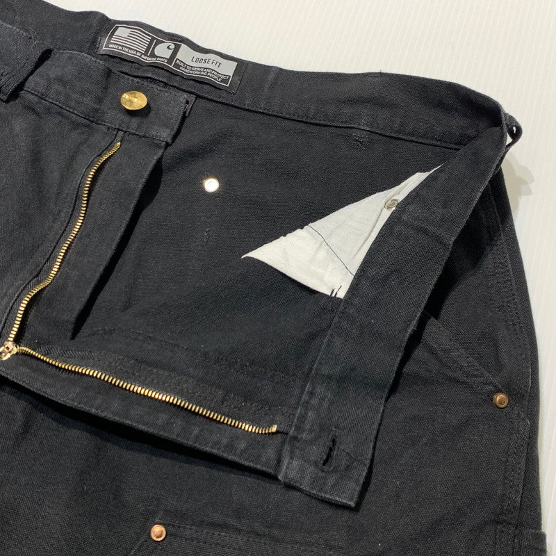 【現状渡し品】【メンズ】 Carhartt カーハート DOUBLE KNEE WORK PANTS B01-BRN ダブルニー ワークパンツ ボトムス ルーズフィット 156-261006-ko-27-teih サイズ：36 カラー：ブラック 万代Net店