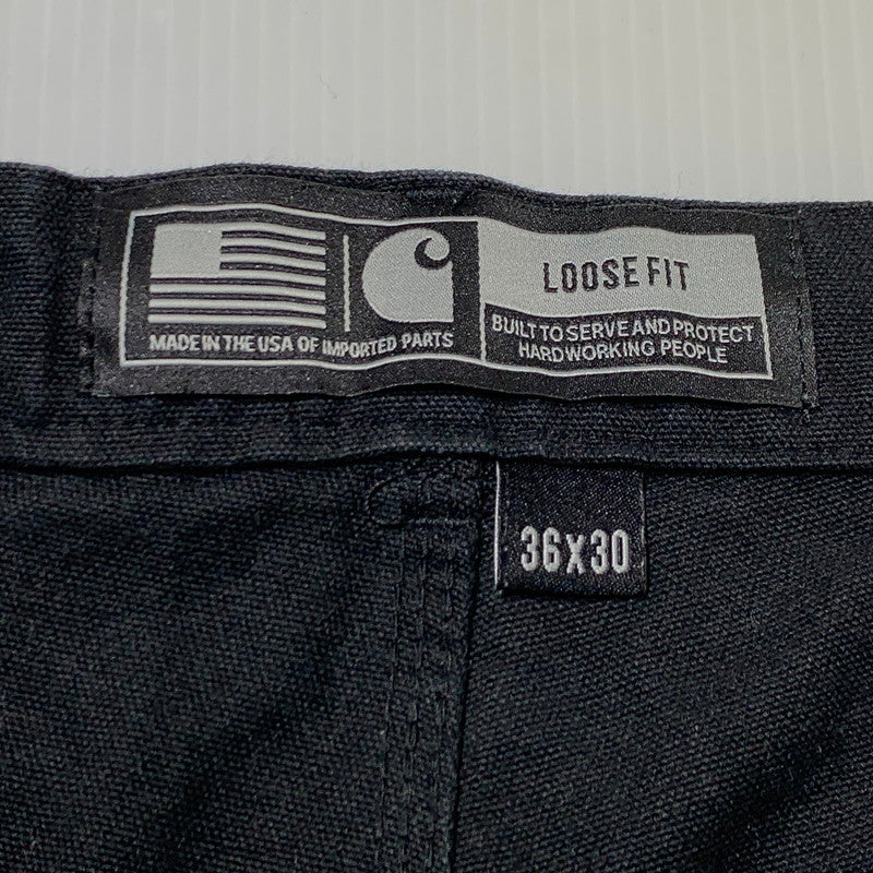【現状渡し品】【メンズ】 Carhartt カーハート DOUBLE KNEE WORK PANTS B01-BRN ダブルニー ワークパンツ ボトムス ルーズフィット 156-261006-ko-27-teih サイズ：36 カラー：ブラック 万代Net店