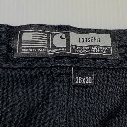 【現状渡し品】【メンズ】 Carhartt カーハート DOUBLE KNEE WORK PANTS B01-BRN ダブルニー ワークパンツ ボトムス ルーズフィット 156-261006-ko-27-teih サイズ：36 カラー：ブラック 万代Net店