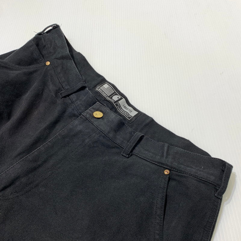 【現状渡し品】【メンズ】 Carhartt カーハート DOUBLE KNEE WORK PANTS B01-BRN ダブルニー ワークパンツ ボトムス ルーズフィット 156-261006-ko-27-teih サイズ：36 カラー：ブラック 万代Net店