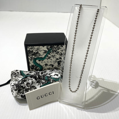 【中古品】【メンズ/レディース】 GUCCI グッチ INTERLOCKING G NECKLACE インターロッキングG ネックレス アクセサリー ボールチェーン 192-261009-yo-02-teih カラー：シルバー 万代Net店