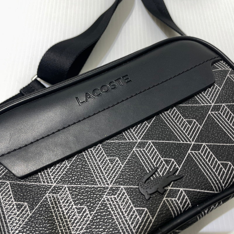 【中古品】【メンズ】 LACOSTE ラコステ THE BLEND MONOGRAM REPORTER BAG NH5283LX ザ ブレンド モノグラムコンビレポーターバッグ カバン 188-261009-yo-07-teih カラー：ブラック 万代Net店