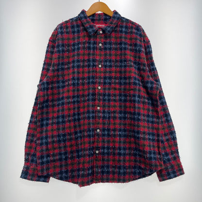 【中古品】【メンズ】 Supreme シュプリーム 26AW FRAYED TEXTURED PLAID SHIRT フレイド テクスチャード プレイド シャツ 長袖 トップス 149-261014-yo-12-teih サイズ：XL カラー：レッド 万代Net店
