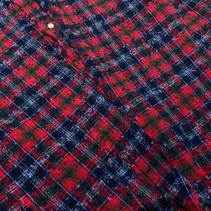 【中古品】【メンズ】 Supreme シュプリーム 26AW FRAYED TEXTURED PLAID SHIRT フレイド テクスチャード プレイド シャツ 長袖 トップス 149-261014-yo-12-teih サイズ：XL カラー：レッド 万代Net店