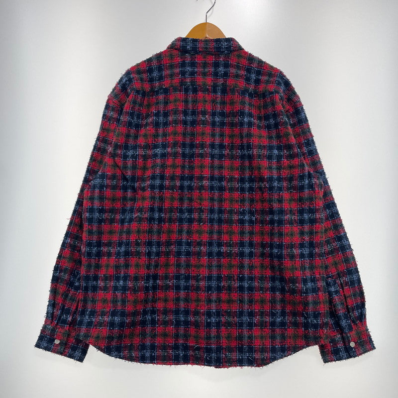 【中古品】【メンズ】 Supreme シュプリーム 26AW FRAYED TEXTURED PLAID SHIRT フレイド テクスチャード プレイド シャツ 長袖 トップス 149-261014-yo-12-teih サイズ：XL カラー：レッド 万代Net店