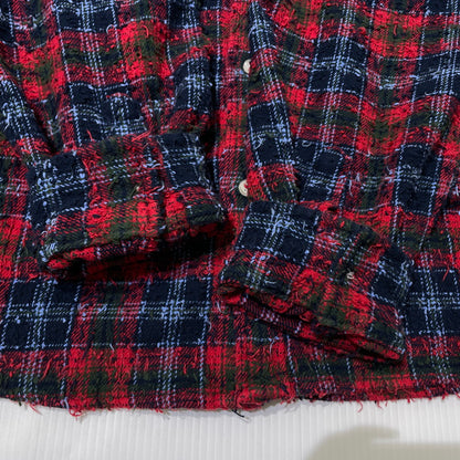 【中古品】【メンズ】 Supreme シュプリーム 26AW FRAYED TEXTURED PLAID SHIRT フレイド テクスチャード プレイド シャツ 長袖 トップス 149-261014-yo-12-teih サイズ：XL カラー：レッド 万代Net店