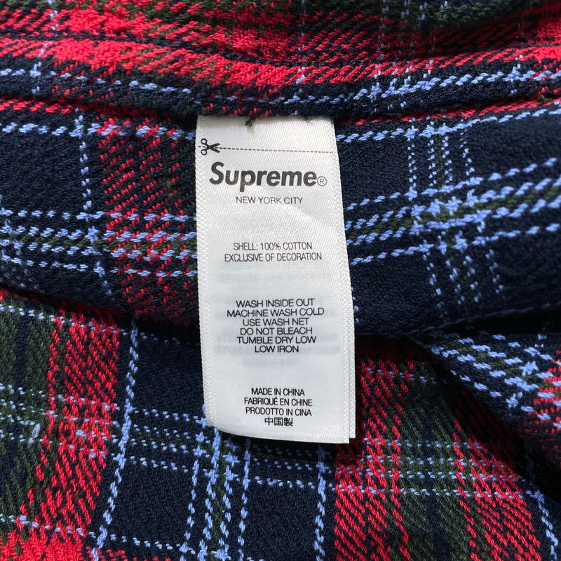 【中古品】【メンズ】 Supreme シュプリーム 26AW FRAYED TEXTURED PLAID SHIRT フレイド テクスチャード プレイド シャツ 長袖 トップス 149-261014-yo-12-teih サイズ：XL カラー：レッド 万代Net店