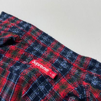 【中古品】【メンズ】 Supreme シュプリーム 26AW FRAYED TEXTURED PLAID SHIRT フレイド テクスチャード プレイド シャツ 長袖 トップス 149-261014-yo-12-teih サイズ：XL カラー：レッド 万代Net店