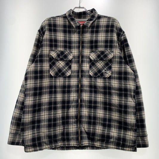 【中古品】【メンズ】 Supreme シュプリーム THERMAL LINED ZIP UP FlANNEL SHIRT サーマル ライン ジップアップ フランネル シャツ ライトアウター ジャケット 149-261006-ko-19-teih サイズ：XL カラー：ブラック系 万代Net店