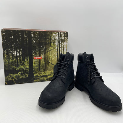 【中古品】【メンズ】 SUPREME シュプリーム × TIMBERLAND ティンバーランド 別注コラボ DIAMOND PLATE 6INCH PREMIUM WATERPROOF BOOT ダイヤモンド プレート 6インチ ウォータープルーフ ブーツ 靴 164-261007-sa-07-teih サイズ：27cm カラー：ブラック 万代Net店