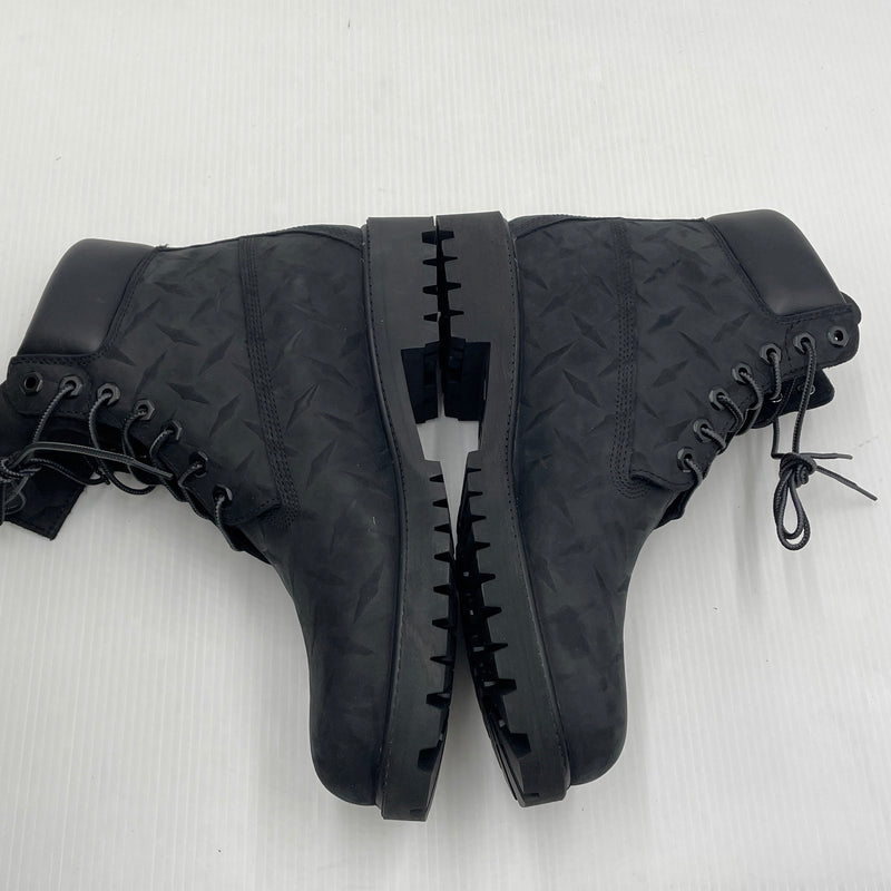 【中古品】【メンズ】 SUPREME シュプリーム × TIMBERLAND ティンバーランド 別注コラボ DIAMOND PLATE 6INCH PREMIUM WATERPROOF BOOT ダイヤモンド プレート 6インチ ウォータープルーフ ブーツ 靴 164-261007-sa-07-teih サイズ：27cm カラー：ブラック 万代Net店