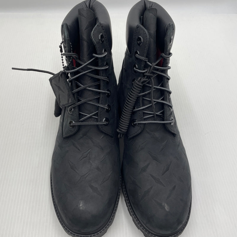 【中古品】【メンズ】 SUPREME シュプリーム × TIMBERLAND ティンバーランド 別注コラボ DIAMOND PLATE 6INCH PREMIUM WATERPROOF BOOT ダイヤモンド プレート 6インチ ウォータープルーフ ブーツ 靴 164-261007-sa-07-teih サイズ：27cm カラー：ブラック 万代Net店