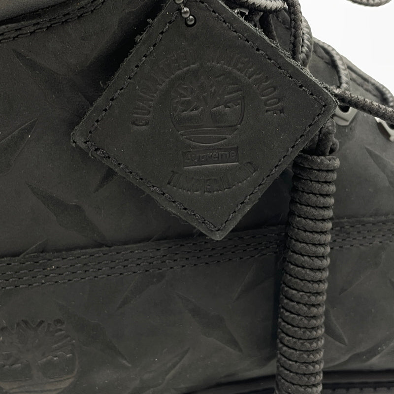 【中古品】【メンズ】 SUPREME シュプリーム × TIMBERLAND ティンバーランド 別注コラボ DIAMOND PLATE 6INCH PREMIUM WATERPROOF BOOT ダイヤモンド プレート 6インチ ウォータープルーフ ブーツ 靴 164-261007-sa-07-teih サイズ：27cm カラー：ブラック 万代Net店