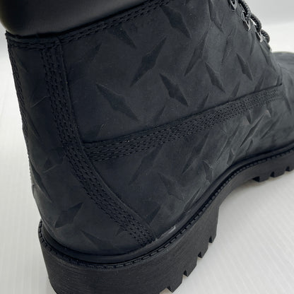 【中古品】【メンズ】 SUPREME シュプリーム × TIMBERLAND ティンバーランド 別注コラボ DIAMOND PLATE 6INCH PREMIUM WATERPROOF BOOT ダイヤモンド プレート 6インチ ウォータープルーフ ブーツ 靴 164-261007-sa-07-teih サイズ：27cm カラー：ブラック 万代Net店