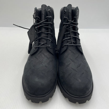 【中古品】【メンズ】 SUPREME シュプリーム × TIMBERLAND ティンバーランド 別注コラボ DIAMOND PLATE 6INCH PREMIUM WATERPROOF BOOT ダイヤモンド プレート 6インチ ウォータープルーフ ブーツ 靴 164-261007-sa-07-teih サイズ：27cm カラー：ブラック 万代Net店