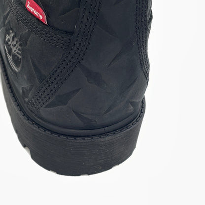【中古品】【メンズ】 SUPREME シュプリーム × TIMBERLAND ティンバーランド 別注コラボ DIAMOND PLATE 6INCH PREMIUM WATERPROOF BOOT ダイヤモンド プレート 6インチ ウォータープルーフ ブーツ 靴 164-261007-sa-07-teih サイズ：27cm カラー：ブラック 万代Net店