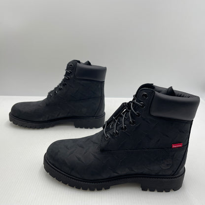【中古品】【メンズ】 SUPREME シュプリーム × TIMBERLAND ティンバーランド 別注コラボ DIAMOND PLATE 6INCH PREMIUM WATERPROOF BOOT ダイヤモンド プレート 6インチ ウォータープルーフ ブーツ 靴 164-261007-sa-07-teih サイズ：27cm カラー：ブラック 万代Net店