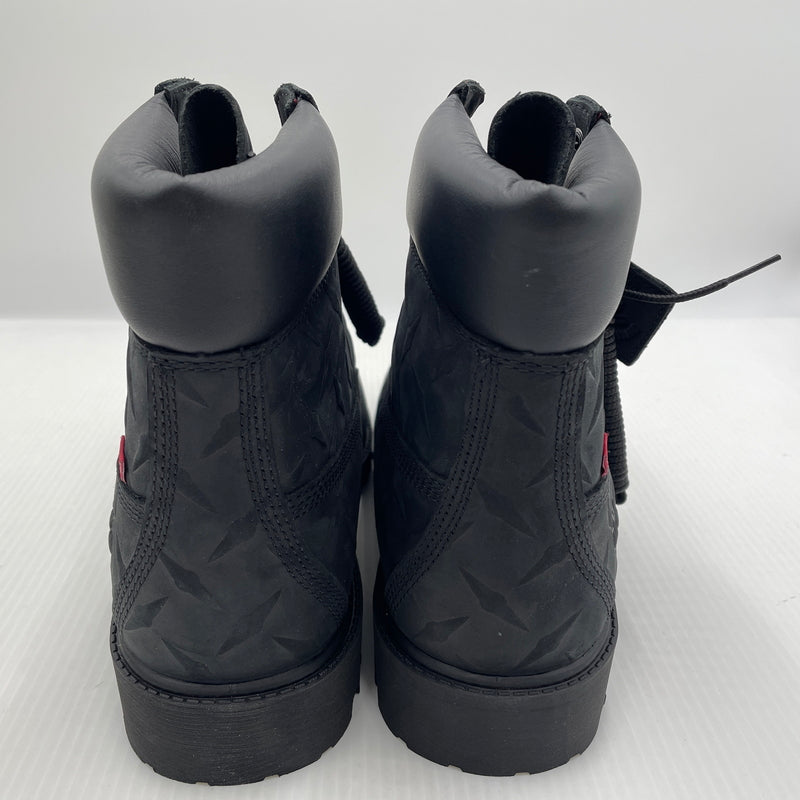 【中古品】【メンズ】 SUPREME シュプリーム × TIMBERLAND ティンバーランド 別注コラボ DIAMOND PLATE 6INCH PREMIUM WATERPROOF BOOT ダイヤモンド プレート 6インチ ウォータープルーフ ブーツ 靴 164-261007-sa-07-teih サイズ：27cm カラー：ブラック 万代Net店