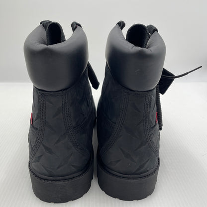【中古品】【メンズ】 SUPREME シュプリーム × TIMBERLAND ティンバーランド 別注コラボ DIAMOND PLATE 6INCH PREMIUM WATERPROOF BOOT ダイヤモンド プレート 6インチ ウォータープルーフ ブーツ 靴 164-261007-sa-07-teih サイズ：27cm カラー：ブラック 万代Net店