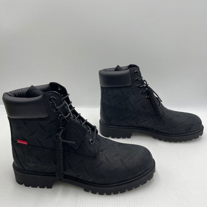 【中古品】【メンズ】 SUPREME シュプリーム × TIMBERLAND ティンバーランド 別注コラボ DIAMOND PLATE 6INCH PREMIUM WATERPROOF BOOT ダイヤモンド プレート 6インチ ウォータープルーフ ブーツ 靴 164-261007-sa-07-teih サイズ：27cm カラー：ブラック 万代Net店