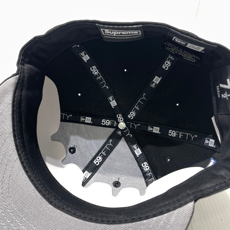 【中古品】【メンズ】 SUPREME シュプリーム × SWAROVSKI スワロフスキー 別注コラボ 25AW S LOGO NEW ERA ”BLACK” Sロゴ ニューエラ キャップ 帽子 185-261009-yo-14-teih サイズ：7 1/2(59.6cm) カラー：ブラック 万代Net店