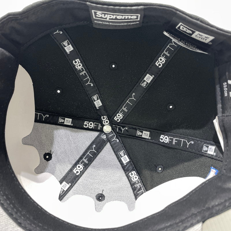 【中古品】【メンズ】 SUPREME シュプリーム × SWAROVSKI スワロフスキー 別注コラボ 25AW S LOGO NEW ERA ”BLACK” Sロゴ ニューエラ キャップ 帽子 185-261009-yo-14-teih サイズ：7 1/2(59.6cm) カラー：ブラック 万代Net店