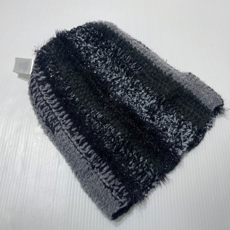 【中古品】【メンズ】 Supreme シュプリーム 25FW TINSEL STRIPE BEANIE ”BLACK” ティンセル ストライプ ビーニー ニット帽 帽子 185-261014-yo-01-teih サイズ：ONE SIZE(58CM) カラー：ブラック 万代Net店