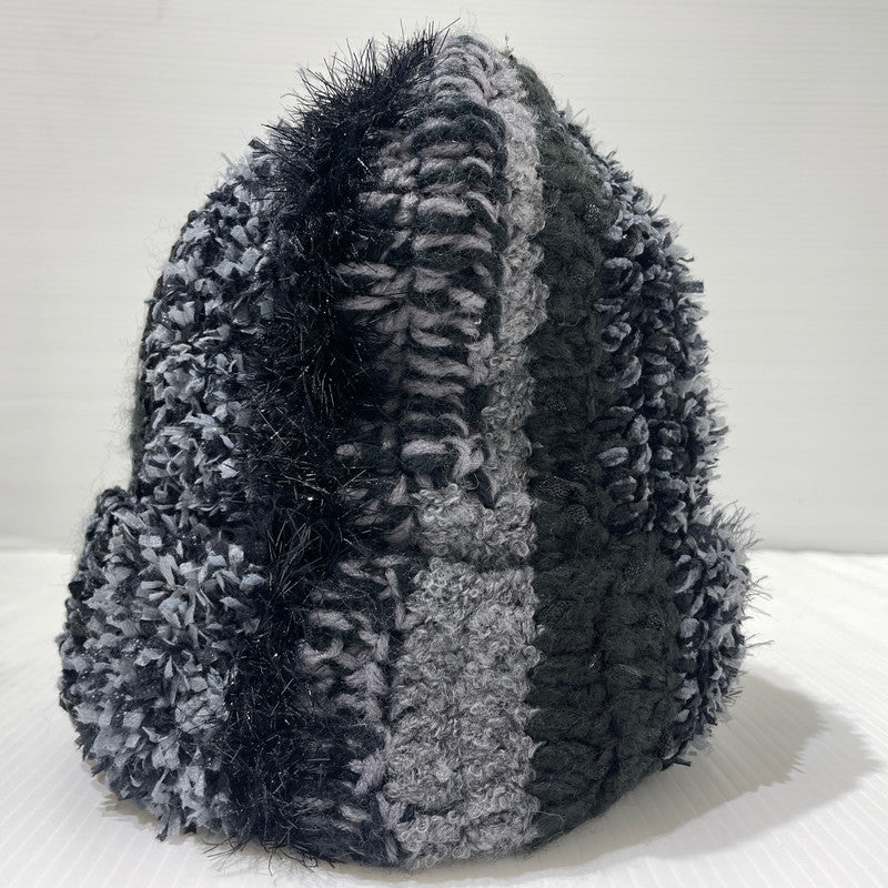 【中古品】【メンズ】 Supreme シュプリーム 25FW TINSEL STRIPE BEANIE ”BLACK” ティンセル ストライプ ビーニー ニット帽 帽子 185-261014-yo-01-teih サイズ：ONE SIZE(58CM) カラー：ブラック 万代Net店